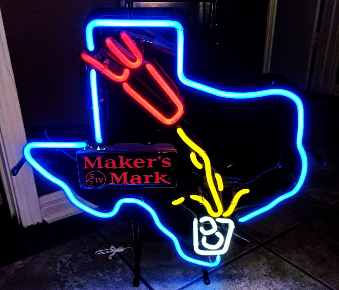 Makers Mark Texas Neon Sign